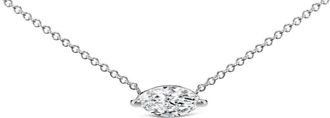House of Brilliance 14K White Gold 1/2 Cttw Marquise Lab-Grown Diamond Solitaire Pendant Necklace at Nordstrom