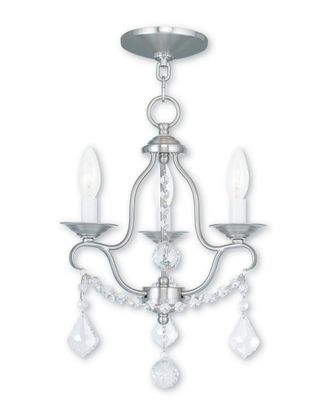 Livex Lighting Livex Chesterfield 3-Light Brushed Nickel Mini Chandelier