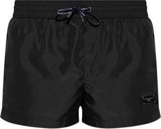 Dolce & Gabbana Short Swim Boxer met Logoplaat - Heren - Strandmode - Zwart - S - Polyester - Badmode
