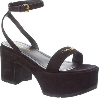 Dior D-Lane Suede Platform Sandal