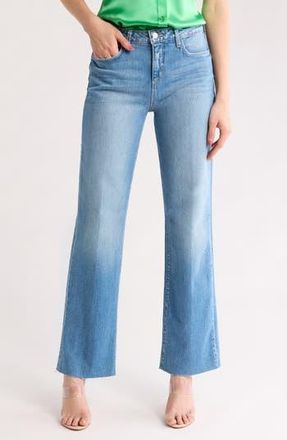 L'agence Tiana High Waist Raw Hem Wide Leg Jeans in Seneca at Nordstrom Rack, Size 25