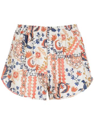 Lygia & Nanny Lee tile-print shorts - women - Spandex/Elastane/Polyester - 38 - Neutrals
