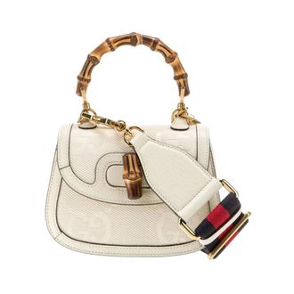 Gucci Handbags, female, White, ONE SIZE, Bamboo Canvas Shoulder Bag with Accessories