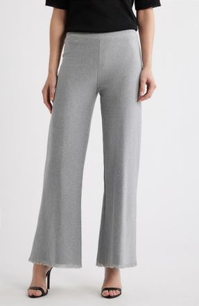 Kobi Halperin Valley Fray Hem Wide Leg Knit Pants in Light Grey at Nordstrom, Size Xx-Large