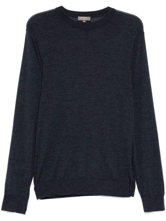 N.Peal Covent FG round neck jumper - men - Cashmere/Silk - L - Blue ...