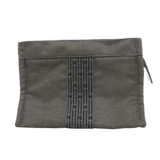 Herm&egrave;s Gray Nylon Pouch (Pre-Owned)