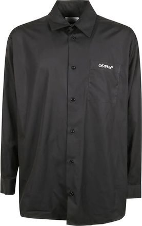 Off-white Camicia con logo ricamato - Nero