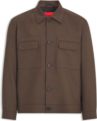 HUGO BOSS Slim-fit jacket in wrinkle-resistant twill