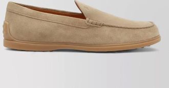 Tod's suede loafers with rubber sole and round toe