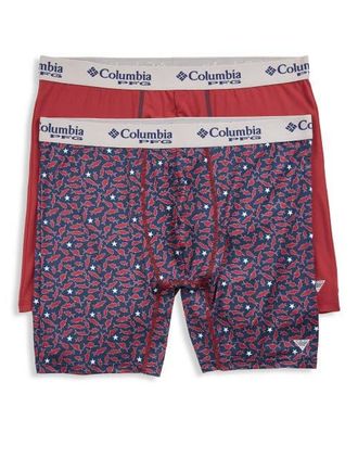 Columbia Big & Tall 2-pk Fish Nation Performance Boxer Briefs in Crimson Red at Nordstrom, Size 2X Big