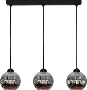 OEM L&aacute;mpara De Techo Colgante Negra Con Pantalla De Cristal Grafito, Esfera 15-054