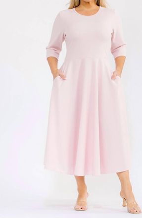 Karen Kane A-Line Midi Dress In Lt Pink