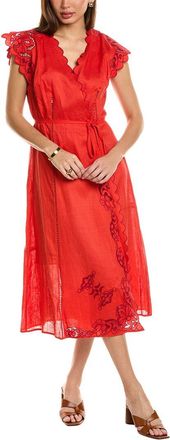 Tracy Reese Plenty Bare Mixed Print Linen Maxi Dress