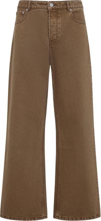 Ami Hazelnut Brown Cotton Large Fit Jeans-Uomo