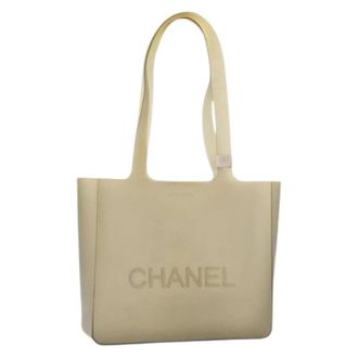 Chanel Pre-owned Tote Bags, female, Green, Size: ONE SIZE Pre-owned Vintage Rubber Tote Bag