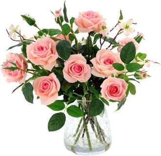 Mark Roberts Roses in Crackle Vase in Light Pink at Nordstrom