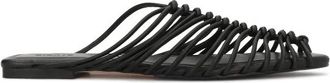 Kazar Gevlochten Leren Muiltjes - Dames - Slip ons - Zwart - 35 EU - Leer - Schoenen