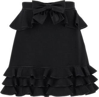 Valentino Garavani Valentino Garavani Crepe Couture Skirt Gonne Nero-Donna