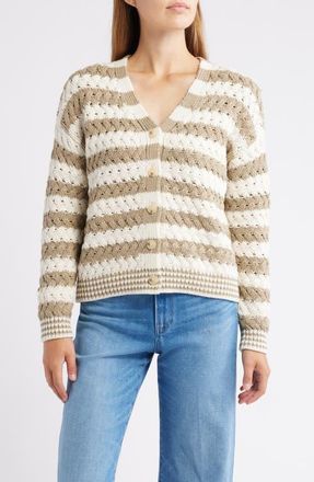 Tommy Bahama Dockside Dream Open Stitch Cardigan in Coconut at Nordstrom, Size X-Large