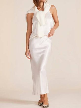 bobi Bree Midi Bias Cut Skirt In Pearl