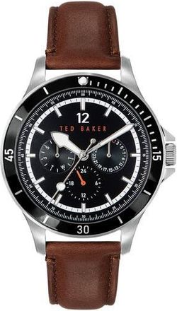 Ted Baker Northn Leather Strap Watch, 43mm in Brown at Nordstrom Rack