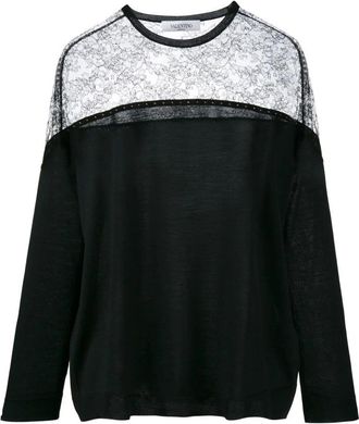 Valentino Trui met ronde hals - Dames - Ronde hals truien - Zwart - S - Wol - Truien & Vesten