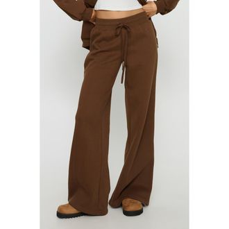 Princess Polly Stargirl Wide Leg Sweatpants in Brown at Nordstrom, Size 2