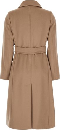 Max Mara Womens Coat Beige Wool With Front Belt