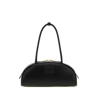 Miu Miu Black Leather Beau Shoulder Bag Nero Borse A Mano