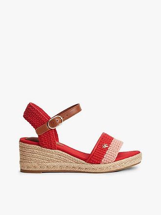 Tommy Hilfiger Alpargatas de cu&ntilde;a tejidas con insignia con logo