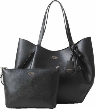 Guess Amorette 2-in-1 Tote - Dames - Shoppers - Zwart - ONE Size - Leer - Tassen