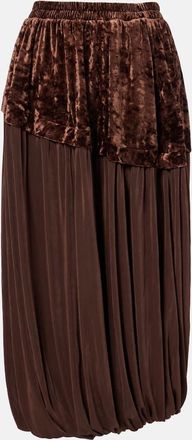 Xu Zhi Jersey and velvet midi skirt