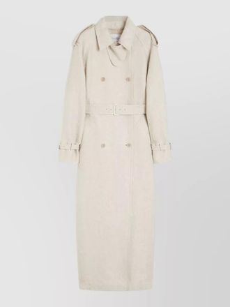 Max Mara long double breasted coat belted waist