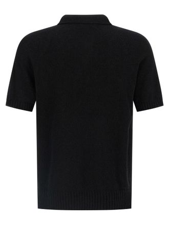 Maryya Spongy Cotton Blend Polo Shirt - Black