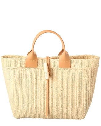 Longchamp Le Roseau Raffia & Leather Tote