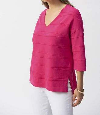 Joseph Ribkoff V-Neck Casual Pullover In Geranium