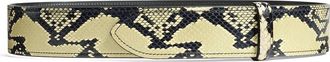 Khaite Theo Snakskin Embossed Leather Belt in Natural at Nordstrom, Size 100