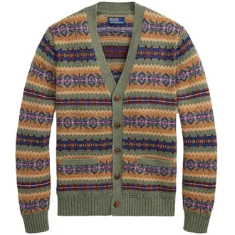 Polo Ralph Lauren Fair Isle Cotton-Blend Cardigan, Size Medium
