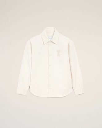 Ami White Cotton Knitted Ami De Coeur Overshirt White - XXL - Unisex