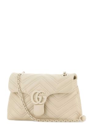 Gucci Womens Ivory Nappa Leather Small Gg Marmont Shoulder Bag Newivoirenivniv Borse A Tracolla