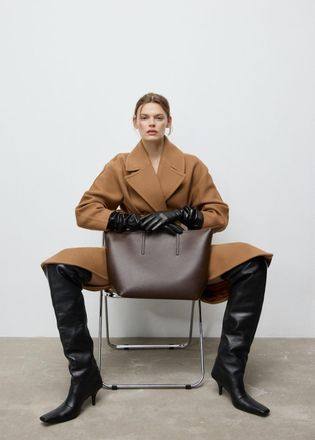 Mango Borsa shopper doppio manico cioccolato - Donna - Taglia unica - MANGO