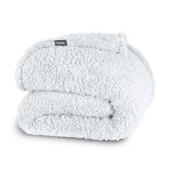 Bare Home Solid Faux Shearling Blanket in White at Nordstrom, Size Full