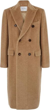 Dolce & Gabbana Beige Dubbelborstige Lama Jas - Heren - Mantel - Beige - L - Jassen