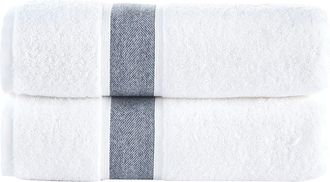 Brooks Brothers Ottoman Rolls 2-Pack Turkish Cotton Bath Towels in Navy/white at Nordstrom Rack