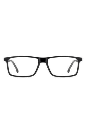Carrera 56mm Rectangular Optical Glasses in Black at Nordstrom