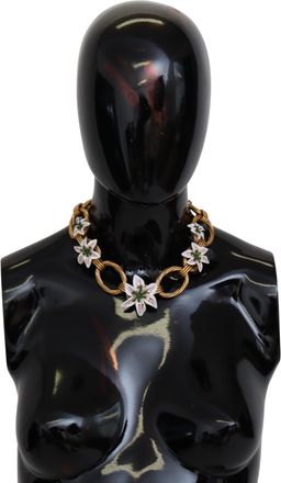 Dolce & Gabbana Gouden ketting dames Lelie bloemen Choker verklaring sieraden ketting