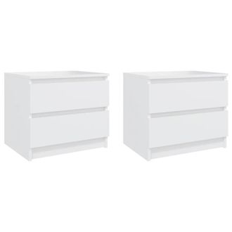 Berkfield Home Bed Cabinets 2 pcs White 50x39x43.5 cm Engineered Wood