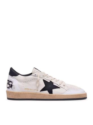 Golden Goose BALL-STAR SNEAKERS IN WHITE NAPPA WITH BLACK STAR - Golden Goose Deluxe Brand - Man