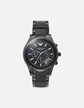 Emporio Armani Mens Emporio Armani AR1452 Mens Chronograph Watch Ceramica Black