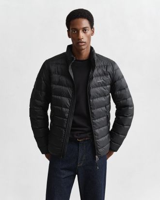 GANT Mens Light Down Padded Jacket in Black Recycled Material - Size 5XL
